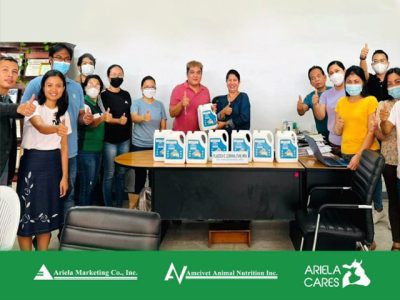 Our team donated bottles of Amcivet GlutaPlus, a powerful and fast-acting disinfectant, to the Provincial Veterinary Offices of Bacolod and Iloilo – an initiative by Ariela Cares to help combat and prevent the outbreak of African Swine Fever (ASF).
We would like to express our gratitude to Bacolod City Veterinarian Dr. Placeda Lemana and Iloilo City Veterinarian Dr. Darel Tabuada for personally accepting our donations. 
At #ArielaCares, we're #HereForYou.